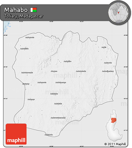 Silver Style Map of Mahabo, single color outside