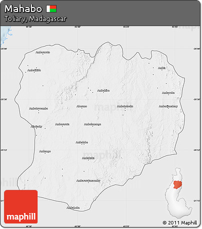 Silver Style Map of Mahabo, single color outside
