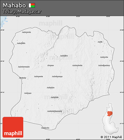 Silver Style Map of Mahabo, single color outside