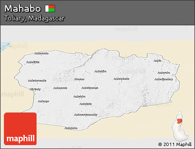 Classic Style Panoramic Map of Mahabo, single color outside
