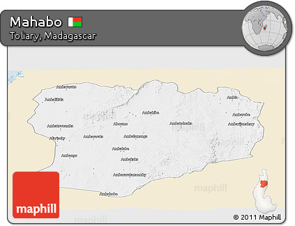 Classic Style Panoramic Map of Mahabo, single color outside