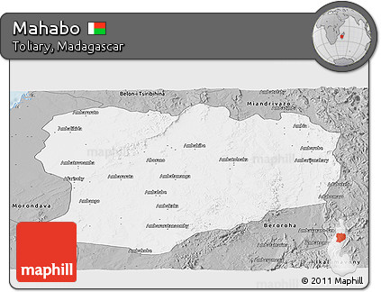 Gray Panoramic Map of Mahabo