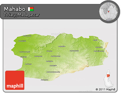 Physical Panoramic Map of Mahabo, cropped outside