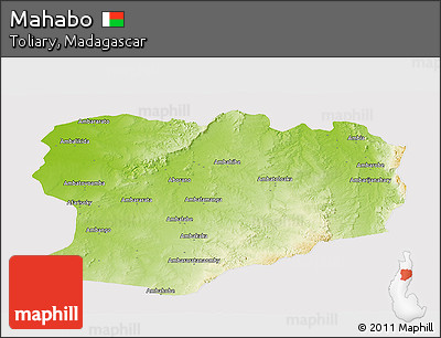 Physical Panoramic Map of Mahabo, cropped outside