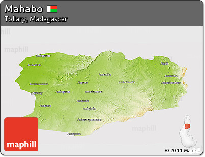 Physical Panoramic Map of Mahabo, cropped outside