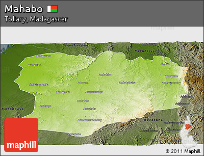 Physical Panoramic Map of Mahabo, darken