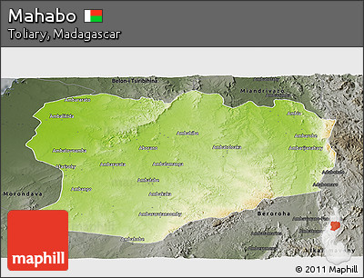 Physical Panoramic Map of Mahabo, darken, semi-desaturated