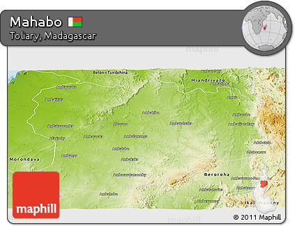 Physical Panoramic Map of Mahabo