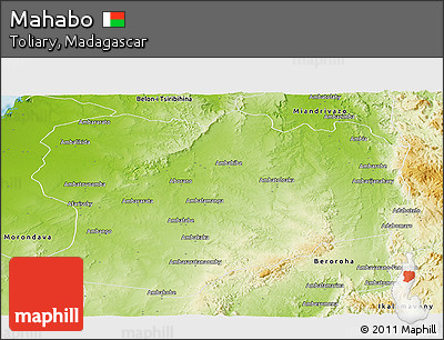 Physical Panoramic Map of Mahabo