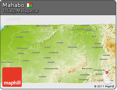 Physical Panoramic Map of Mahabo