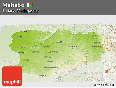 Physical Panoramic Map of Mahabo, lighten