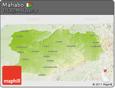 Physical Panoramic Map of Mahabo, lighten
