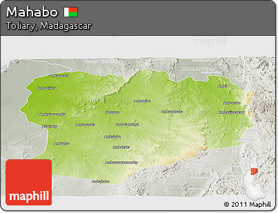 Physical Panoramic Map of Mahabo, lighten, semi-desaturated