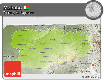 Physical Panoramic Map of Mahabo, semi-desaturated