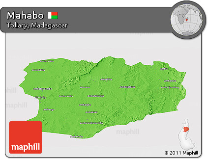 Political Panoramic Map of Mahabo, cropped outside