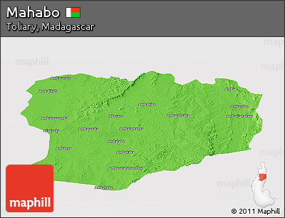 Political Panoramic Map of Mahabo, cropped outside