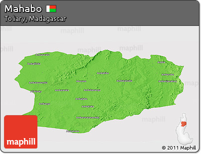 Political Panoramic Map of Mahabo, cropped outside
