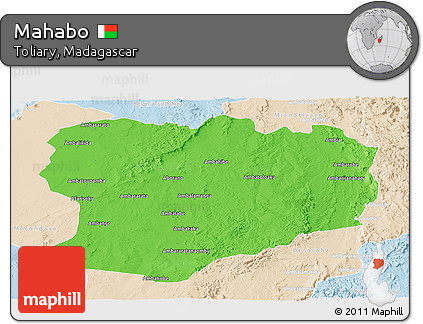 Political Panoramic Map of Mahabo, lighten