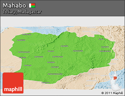 Political Panoramic Map of Mahabo, lighten