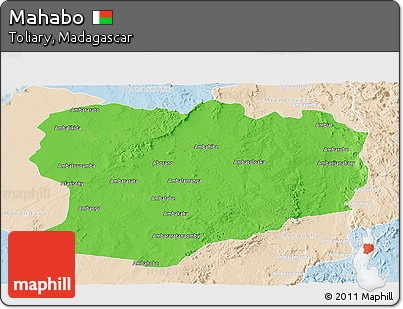 Political Panoramic Map of Mahabo, lighten
