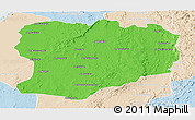 Political Panoramic Map of Mahabo, lighten