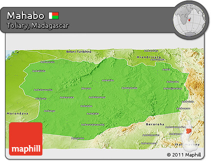 Political Panoramic Map of Mahabo, physical outside