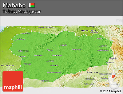 Political Panoramic Map of Mahabo, physical outside