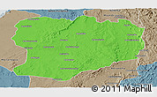 Political Panoramic Map of Mahabo, semi-desaturated