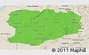 Political Panoramic Map of Mahabo, shaded relief outside