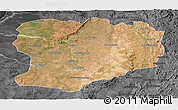 Satellite Panoramic Map of Mahabo, darken, desaturated