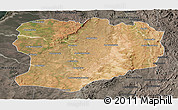 Satellite Panoramic Map of Mahabo, darken, semi-desaturated