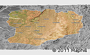 Satellite Panoramic Map of Mahabo, desaturated