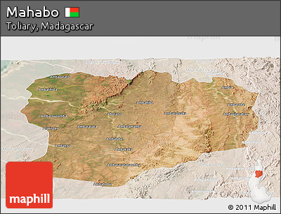 Satellite Panoramic Map of Mahabo, lighten