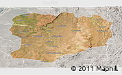 Satellite Panoramic Map of Mahabo, lighten, semi-desaturated