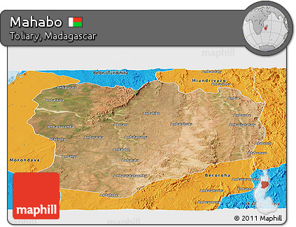 Satellite Panoramic Map of Mahabo, political outside
