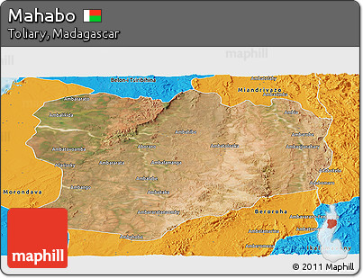 Satellite Panoramic Map of Mahabo, political outside