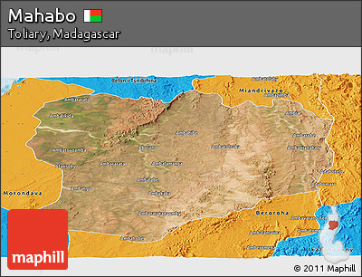 Satellite Panoramic Map of Mahabo, political outside