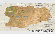 Satellite Panoramic Map of Mahabo, shaded relief outside