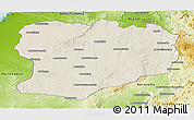 Shaded Relief Panoramic Map of Mahabo, physical outside