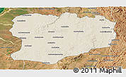 Shaded Relief Panoramic Map of Mahabo, satellite outside