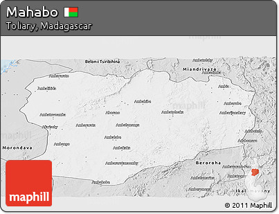 Silver Style Panoramic Map of Mahabo