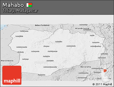 Silver Style Panoramic Map of Mahabo