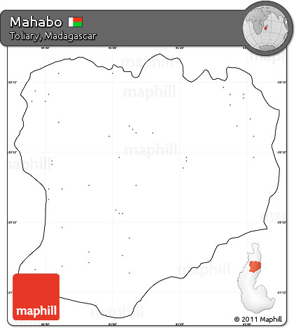 Blank Simple Map of Mahabo, cropped outside, no labels