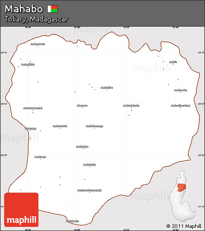 Classic Style Simple Map of Mahabo, cropped outside