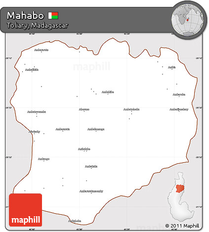 Classic Style Simple Map of Mahabo, cropped outside