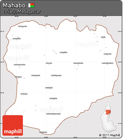 Classic Style Simple Map of Mahabo, cropped outside