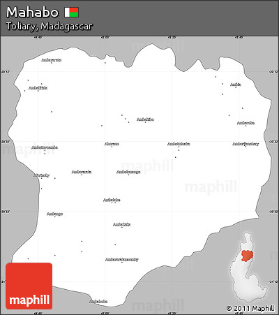 Gray Simple Map of Mahabo, single color outside