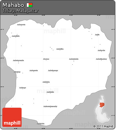 Gray Simple Map of Mahabo, single color outside