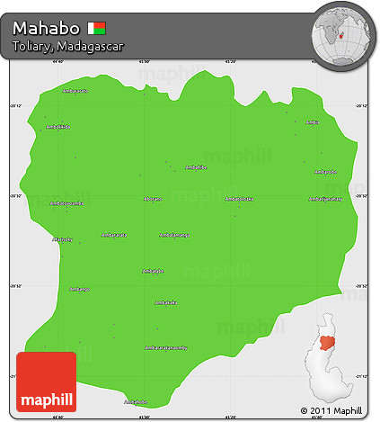 Political Simple Map of Mahabo, single color outside