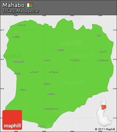 Political Simple Map of Mahabo, single color outside